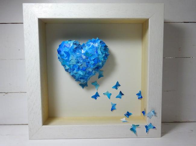 Blue Butterfly Heart