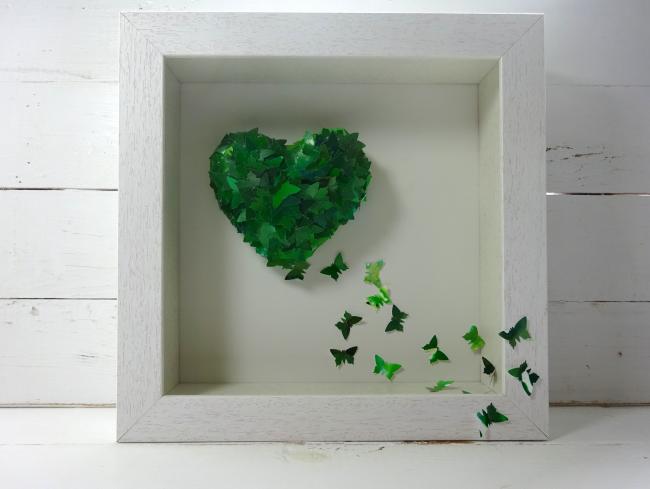 Green Butterfly Heart